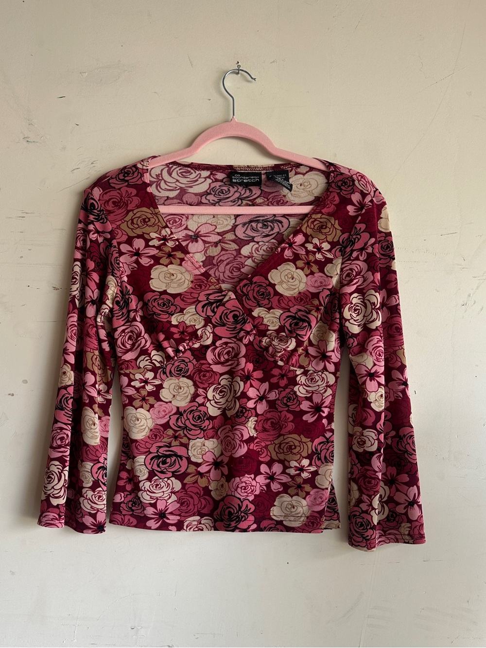 Vintage y2k floral bell sleeve boho top